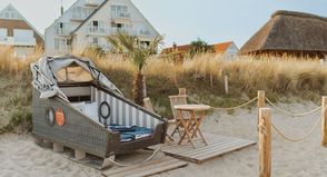 Möglicher Gewinn im Rahmen der BoB-Challenge: Übernachtung im Schlafstrandkorb von Haffkrug oder Kellenhusen.