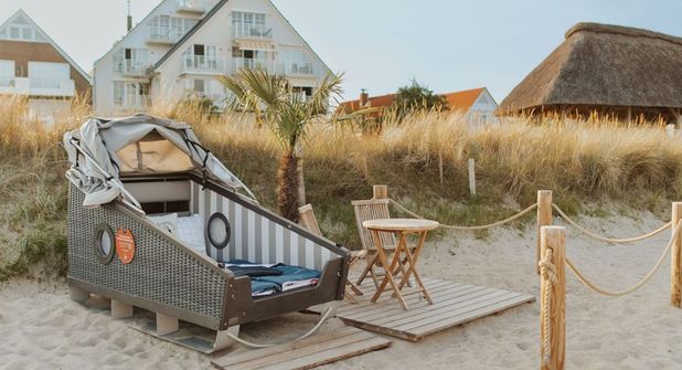 Möglicher Gewinn im Rahmen der BoB-Challenge: Übernachtung im Schlafstrandkorb von Haffkrug oder Kellenhusen.