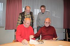 Stellten die Sicherheitstage vor: Büroleiter Dieter van Bühren, Bürgermeister Klaus Winter (oben v. lks.), Bürgervorsteher Wolfgang Schüller und Sicherheitsberater Gernot Schneider (unten v. lks.).