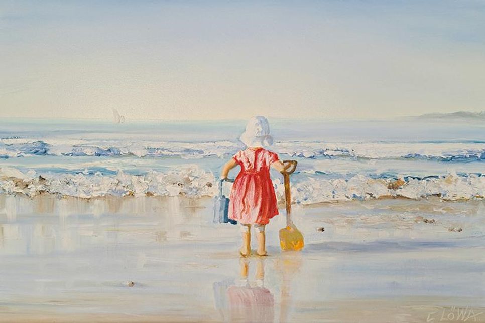 Den Publikumspreis erhielt Christine Löwa für ihr Ölgemälde „Spielplatz am Meer“.