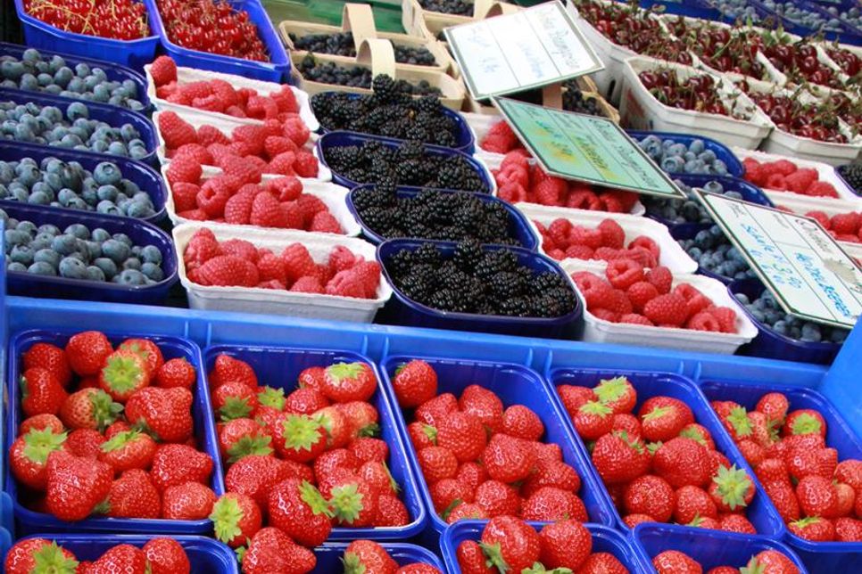 Ob Erdbeeren, Himbeeren, Brombeeren, Heidelbeeren und Johannisbeeren - von Juni bis August ist die Auswahl an frischen, heimischen Beeren groß.