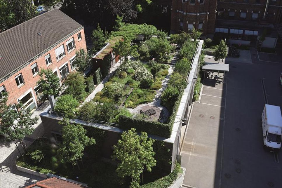 Auch Gärten sind auf Dächern möglich, es wird dann von einer intensiven Dachbegrünung gesprochen.