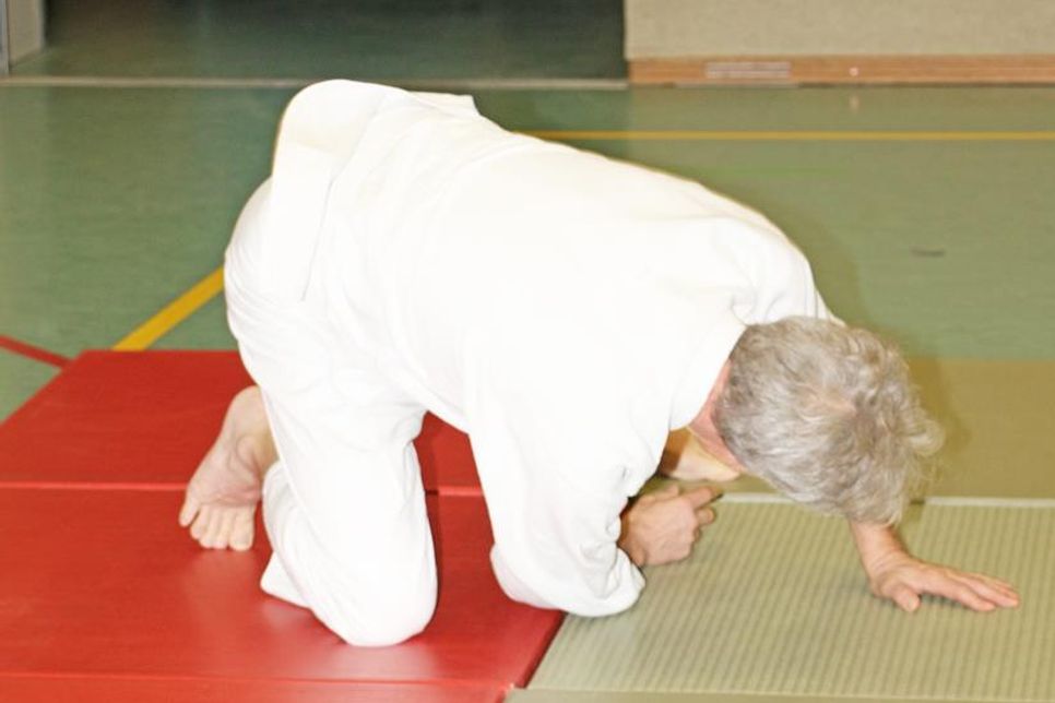 Fester Bestandteil beim Aikido sind Roll- und Fallübungen, denn „Wer richtig rollen und fallen kann, dem passiert auch nichts“. Zunächst übt man das Fallen und Rollen aus sehr niedriger Höhe, um so Ängste abzubauen und ein entsprechendes Körpergefühl zu bekommen. Später ist ein Aikidoka in der Lage, aus praktisch jeder Situation zu fallen, ohne sich zu verletzen.
