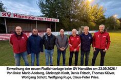 Mario Adeberg, Christoph Klodt, Denis Fritsch, Thomas Klüver, Wolfgang Schütt, Wolfgang Ruge und Claus-Peter Pries (v. lks.).