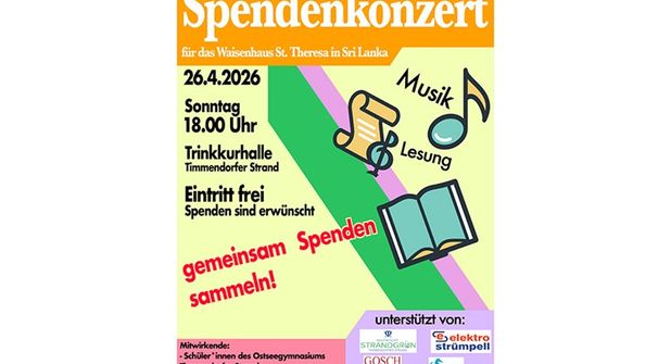 Unterstützung für das Waisenhaus St. Theresa in Sri Lanka: OGT-Schüler organisiert Spendenkonzert in der Trinkkurhalle