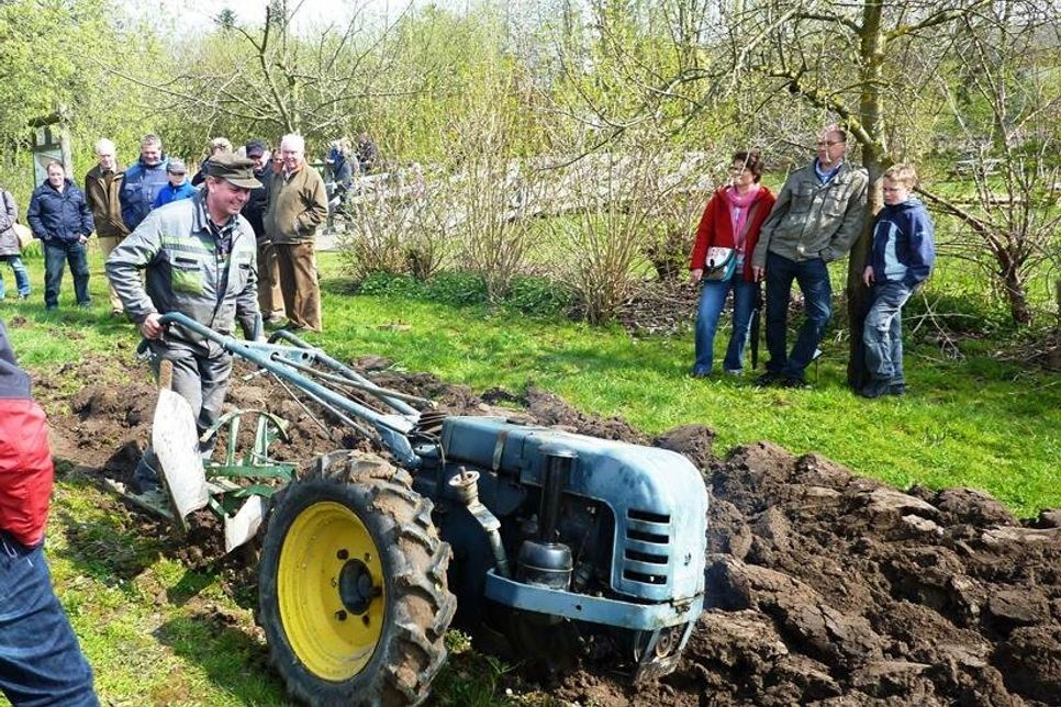 Einachser-Traktor in Aktion.