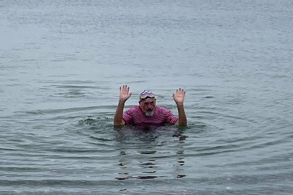 Manfred Schulz am Neujahrstag in der Ostsee.