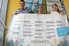 Haben ein Veranstaltungspaket geschnürt, das keine Wünsche offen lässt: Jan Femerling, Iris Kronberg und Johanna Schwarz (v. lks.) vom Tourismus-Service Grömitz.