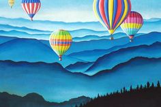 „Blaue Fernsicht mit Ballons“ von Wiltrud Frauke Gehlen.