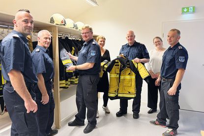 Freuen sich über die neue Einrichtung (v.li.): Markus Steimle, Thomas Schumacher, Lars Schöppich, Bürgermeisterin Julia Samtleben, Marco Giebelstein, Cathleen Teege (Gem. Stockelsdorf) und Benni Jaacks.