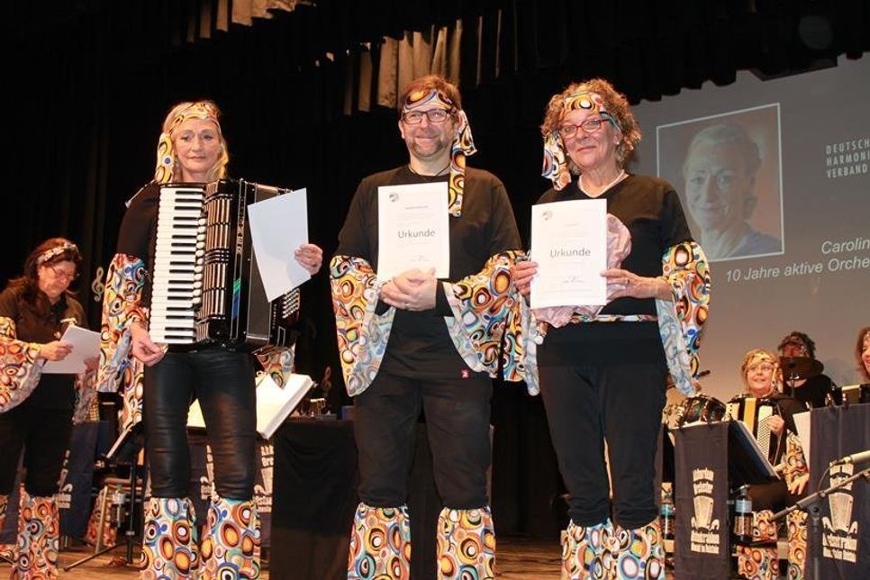 Ehrungen für Caroline Siegmund, Andreas Wendlandt und Sylvia Witt (v. re.).