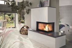 Schlanker Heizkamin mit Speicher - stark auf kleinem Raum.