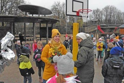 Der neue Basketballkorb.