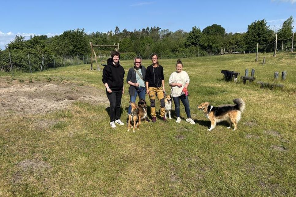 Sarah Grimm, Ulrike Möller, Stefanie Friedrich-Suhr und Melissa Kunkel (v. lks.) haben die neue Fläche bereits mit ihren Hunden getestet.