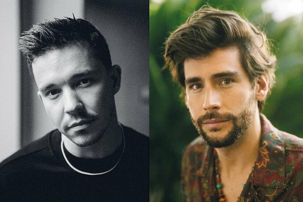 Nico Santos (links) und Alvaro Soler stehen als erste Künstler von „Stars am Strand 2022“ in Timmendorfer Strand fest.