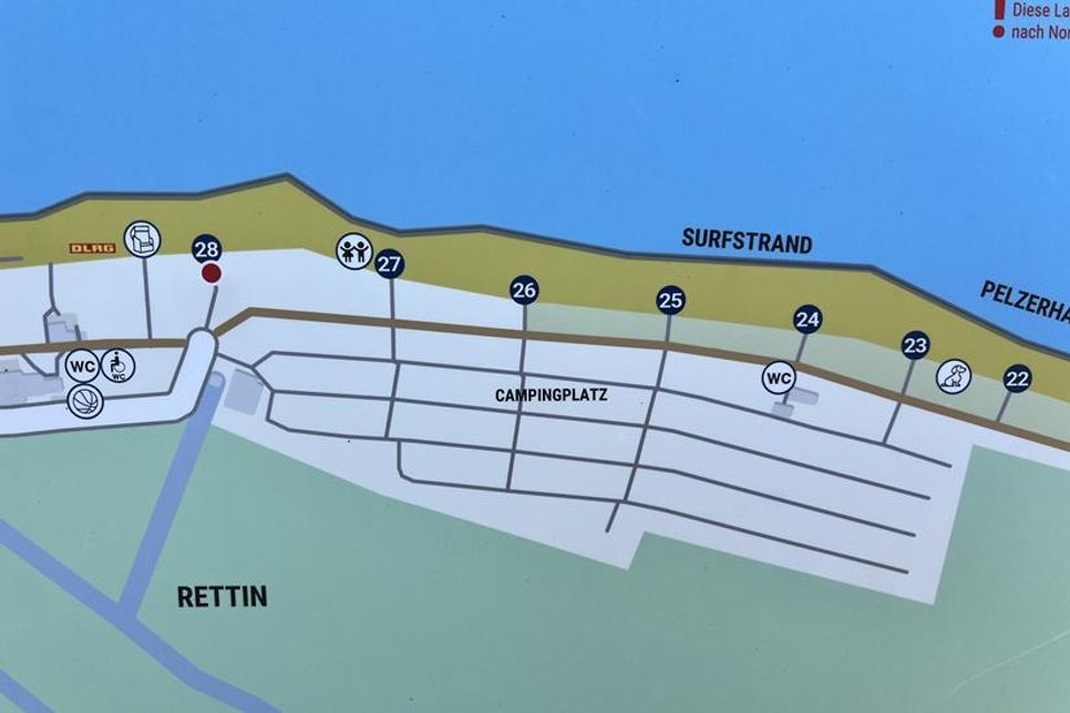 So sieht die jetzige Aufteilung des Rettiner Strandes aus.