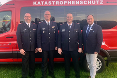 Matthias Hamann, Heino Lafrenz, Dennis Puls und Landrat Timo Gaarz. (v. lks.).