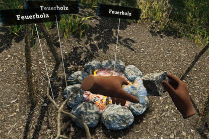 Verschiedene Aufgaben, wie zum Beispiel Feuer entzünden, müssen von den Zeitreisenden gelöst werden.