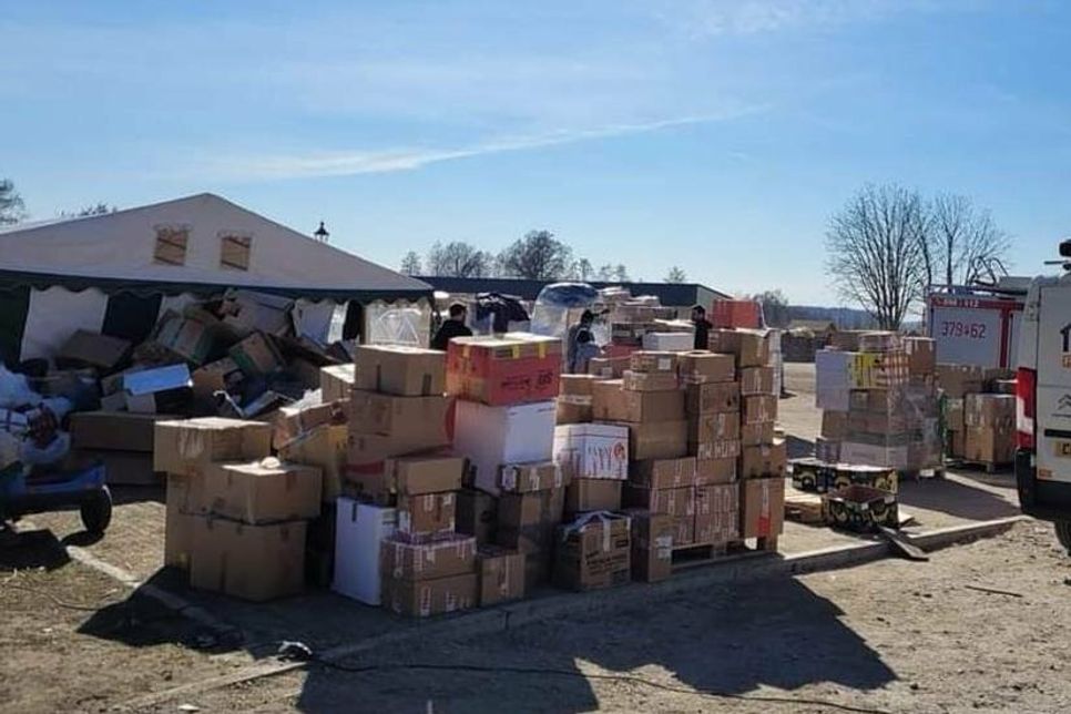 Ankunft der Spenden in Polen.