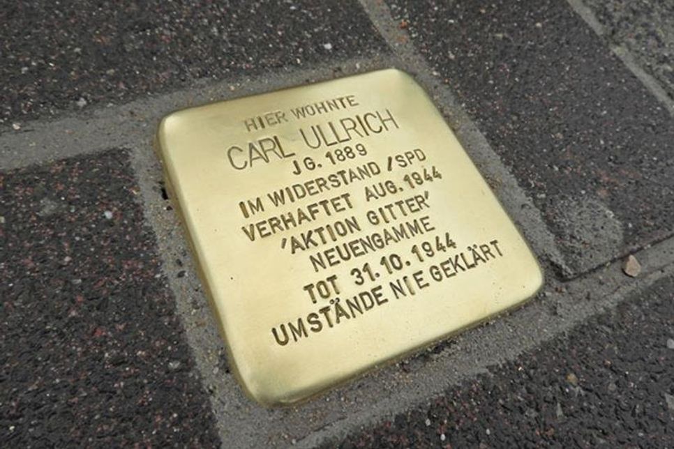 Der Stolperstein für Carl Ullrich