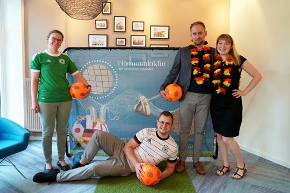Das Team der Hörmanufaktur: Franziska Lorenzen, Lucas Lupp, Christoph Schulte, Alicia Schulte (v. lks).
