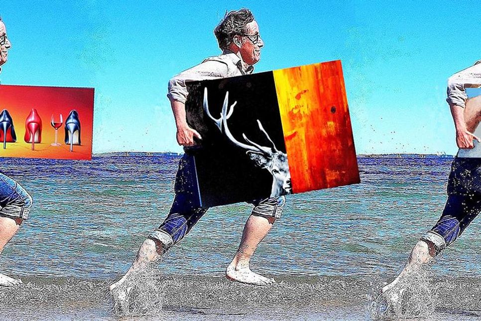 Von musikalischen Aktionen begleitet stellt Kai Piepgras ab 14. Juli am Heikendorfer Strand aus.