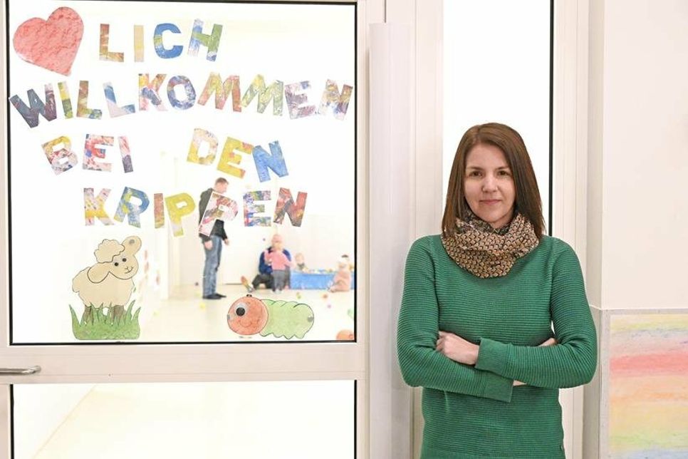 Silja Wietstock in der Kita Lämmerwiese in Ahrensbök