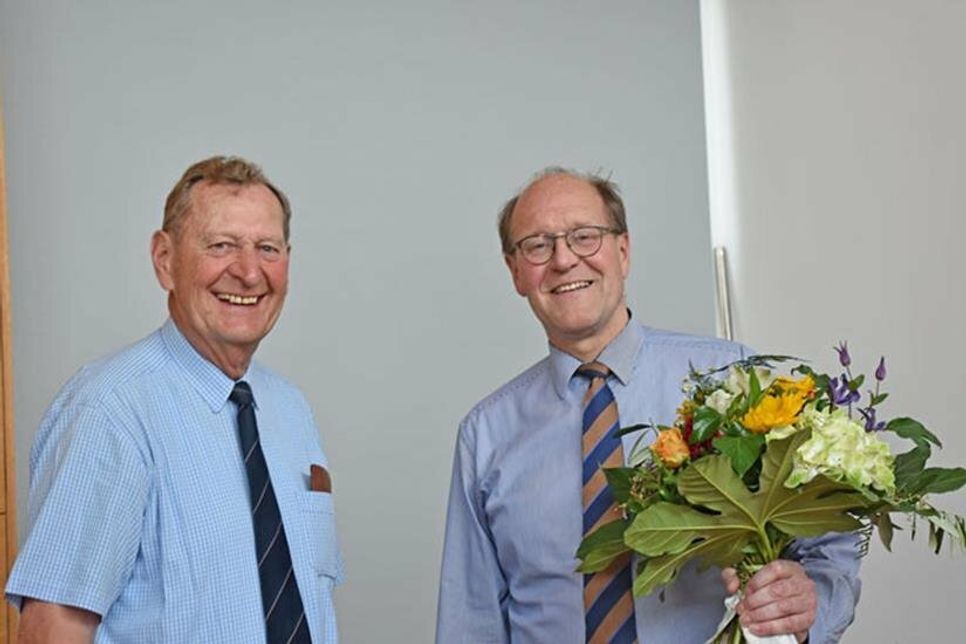 Der alte und der neue Präses: Peter Wiegner und Professor Mathias Nebendahl