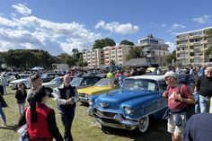 Die Uferwiese in Grömitz verwandelte sich in ein riesiges Freiluft-Museum für US-Cars und Oldtimer.