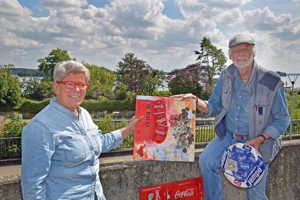 Kreative Kids können mit den Künstlern Karin Paprzik und Günter Grell aus Abfall Neues entstehen lassen.
