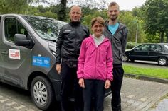 Andreas Boller, Susanne Modlich und Lasse Paulis (v. lks.) vor dem Start.
