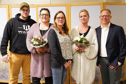 Der Vorstand des Grömitzer Gewerbevereins: Jörg Meier (2. Schriftführer), Myrna Eggers (2. Vorsitzende), Kim Kiesewetter (1. Vorsitzende), Insa Hollmann (stand nicht mehr zur Wiederwahl, das Amt des Schriftführers wird künftig durch Michael Bräuner besetzt) und Dirk Lippen (Kassenwart; v. lks.).