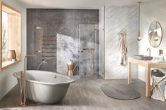 Mena mit Wandbeschlag in Brushed Bronze, individuell gestaltet über Extra.