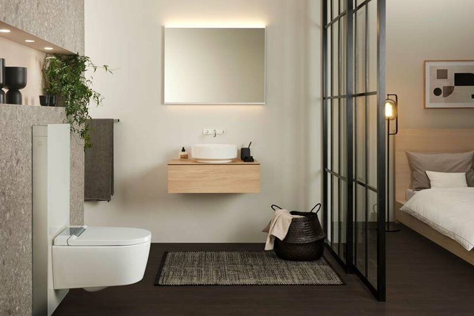 Sanitärmodule, unter deren eleganter Hülle sich die Spültechnik für die Toilette verbirgt, bieten eine einfache Lösung, den WC-Bereich attraktiv zu gestalten und sichtbar aufzuwerten. Foto: djd/Geberit
