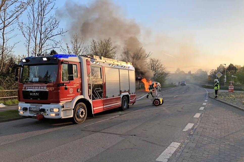Die Feuerwehr im Einsatz.