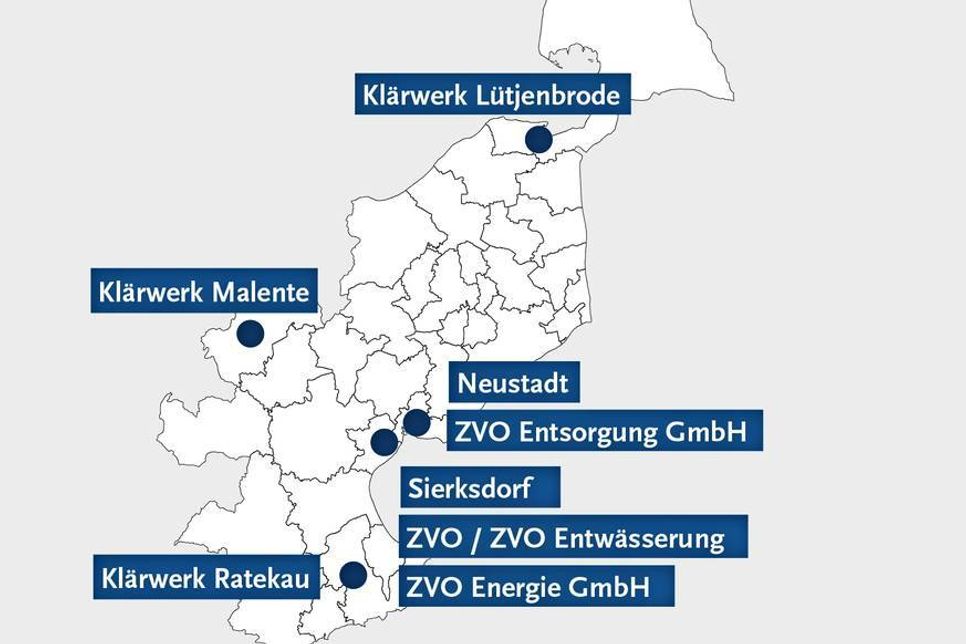 Die Ausbildungsstandorte der ZVO-Unternehmensgruppe im Kreis Ostholstein.