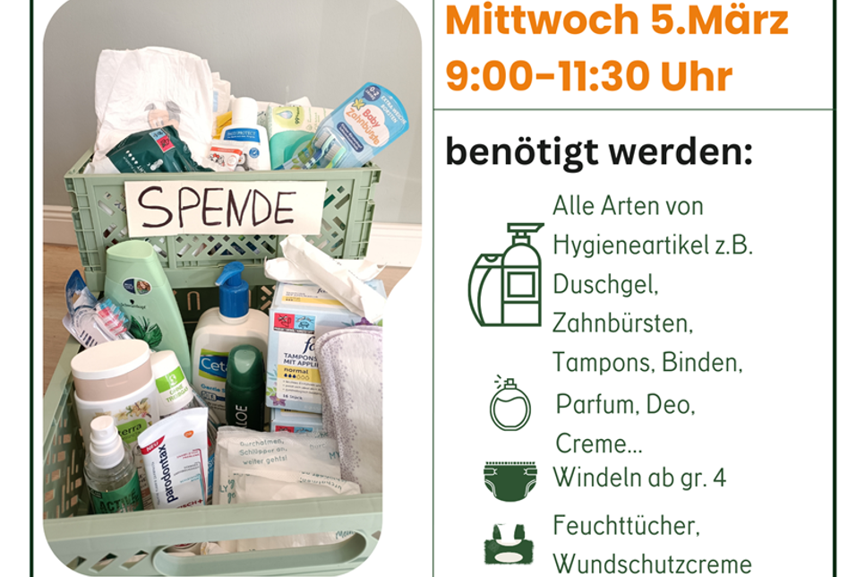 Hygieneartikel-Spendenaktion