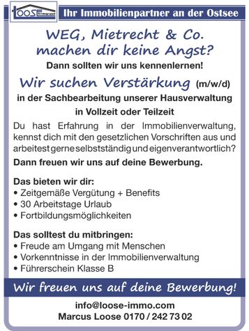 Mitarbeiter/in gesucht