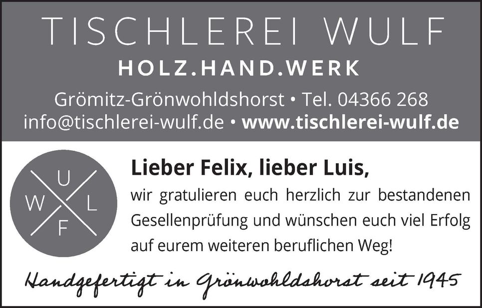 Freisprechung Tischler Innung