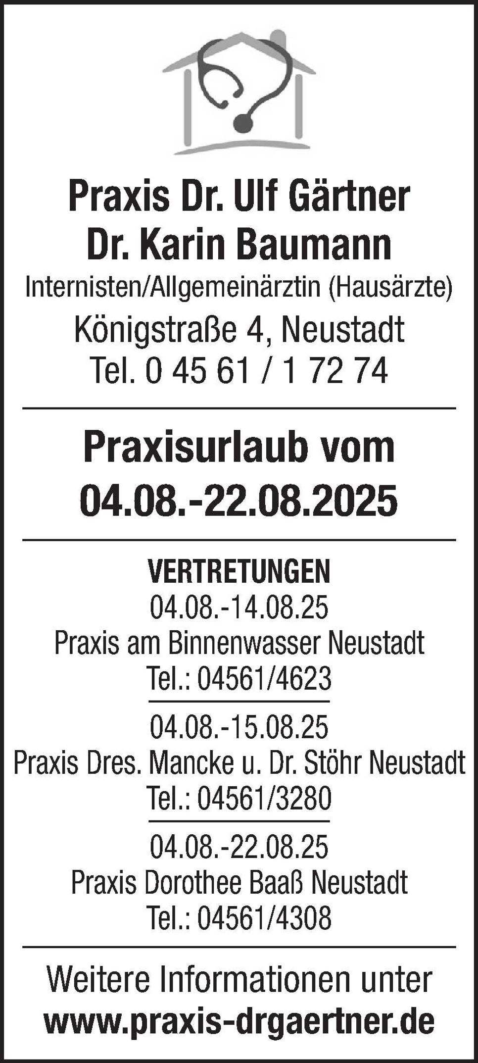 Praxisurlaub
