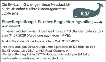 Einzelbegleitung i. R. einer Einglieder.