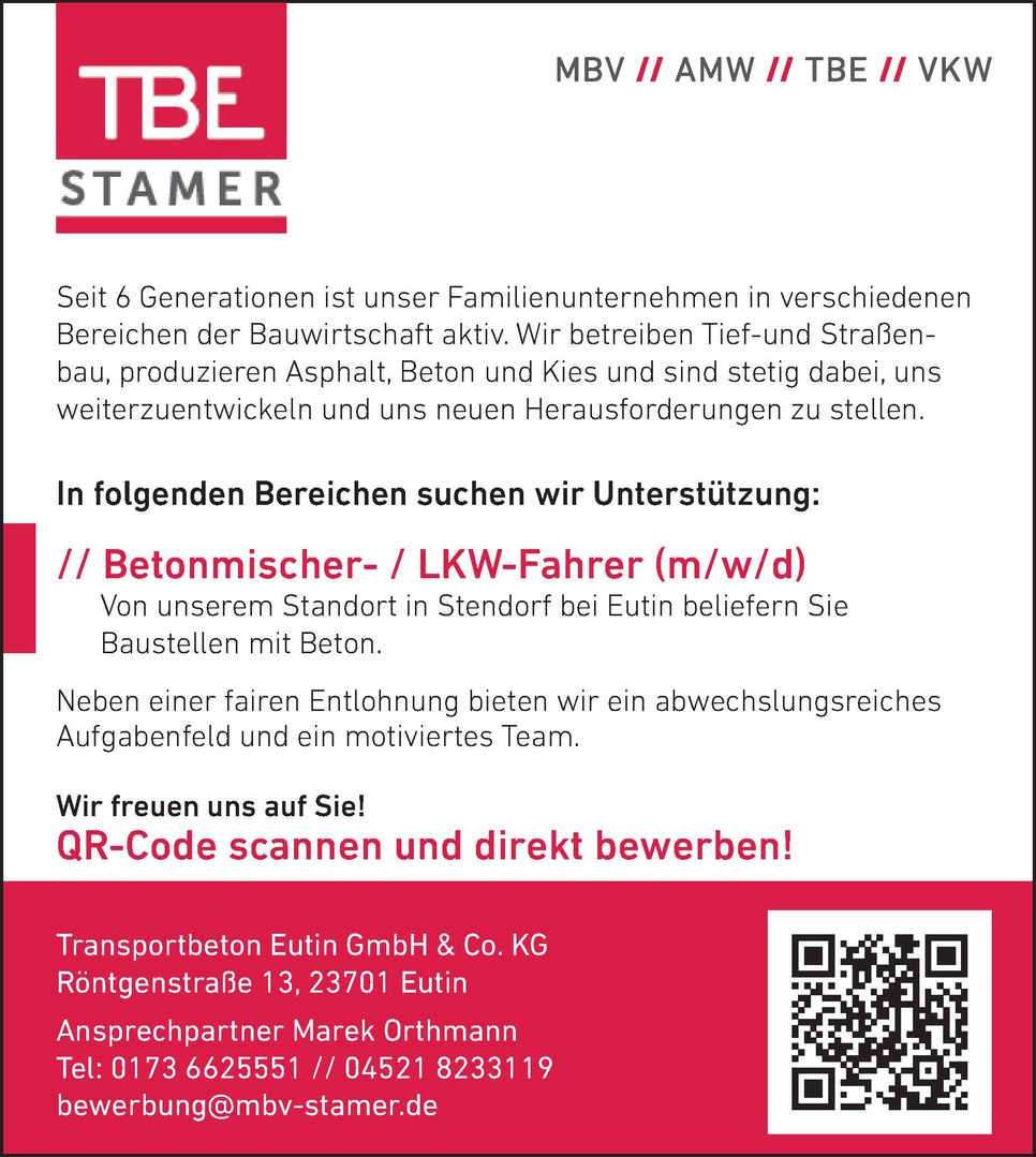 Betonmischer/LKW Fahrer