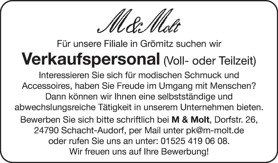 Stellenanzeige