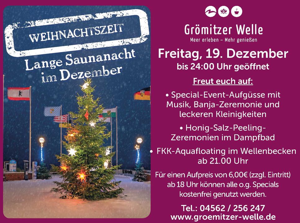 Lange Saunanacht im Dezember