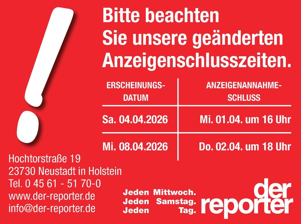 Annahmeschluß Ostern