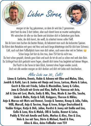 Sören 30. Geburtstag