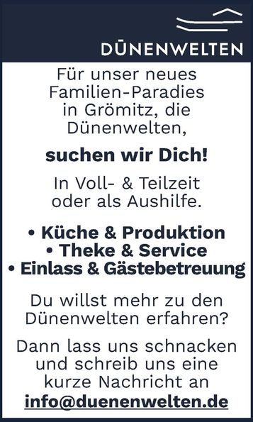 Stellenausschreibung Dünenwelten