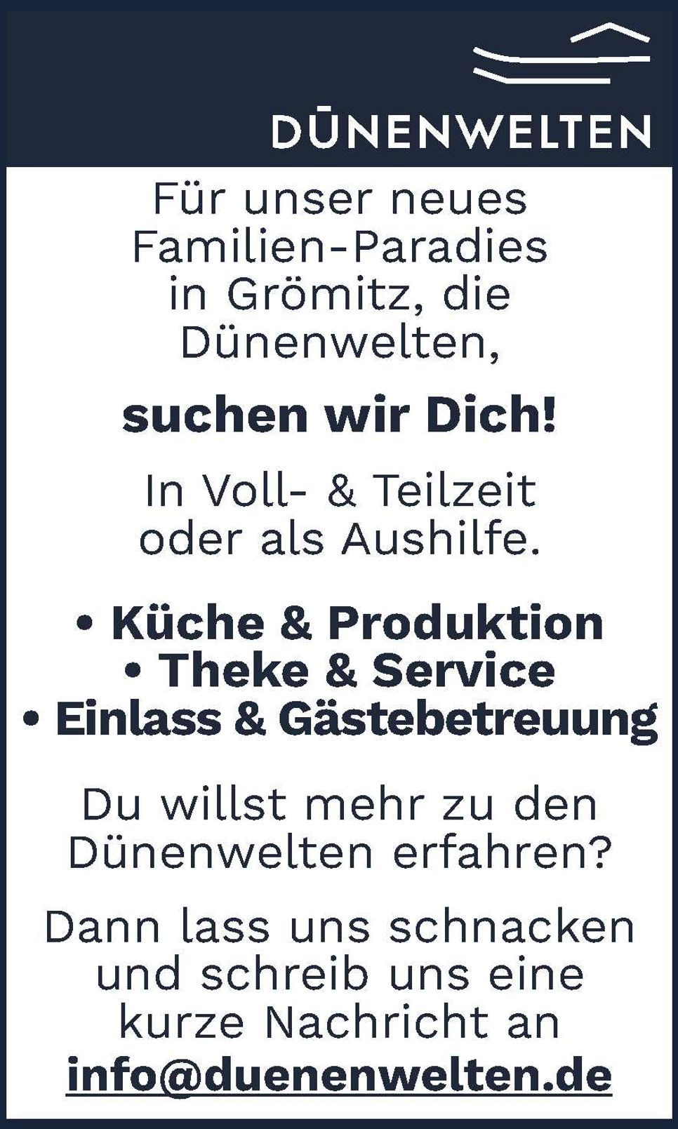 Stellenausschreibung Dünenwelten