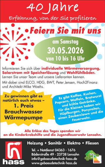 40 jähriges Jubiläum Reminder
