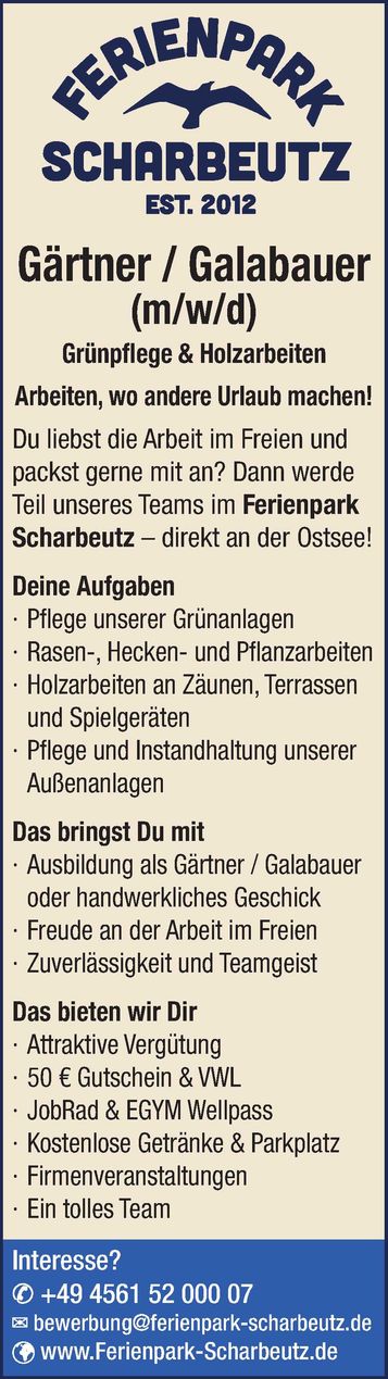 Stellenanziege Gärtner